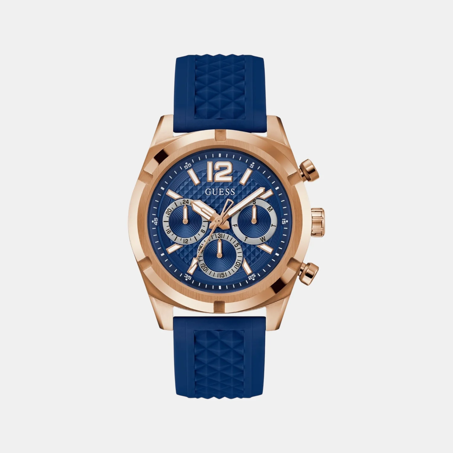 Sport Men Quartz Blue Dial Multi-Function Silicone Watch GW0729G3