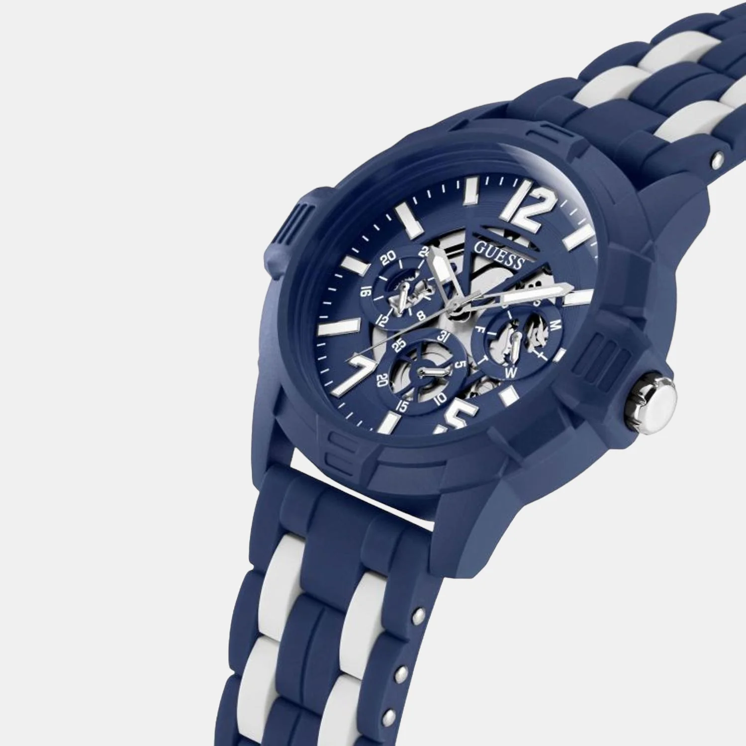 Striker Men Quartz Blue Dial Chronograph Silicone Watch GW0428G3 - Image 4