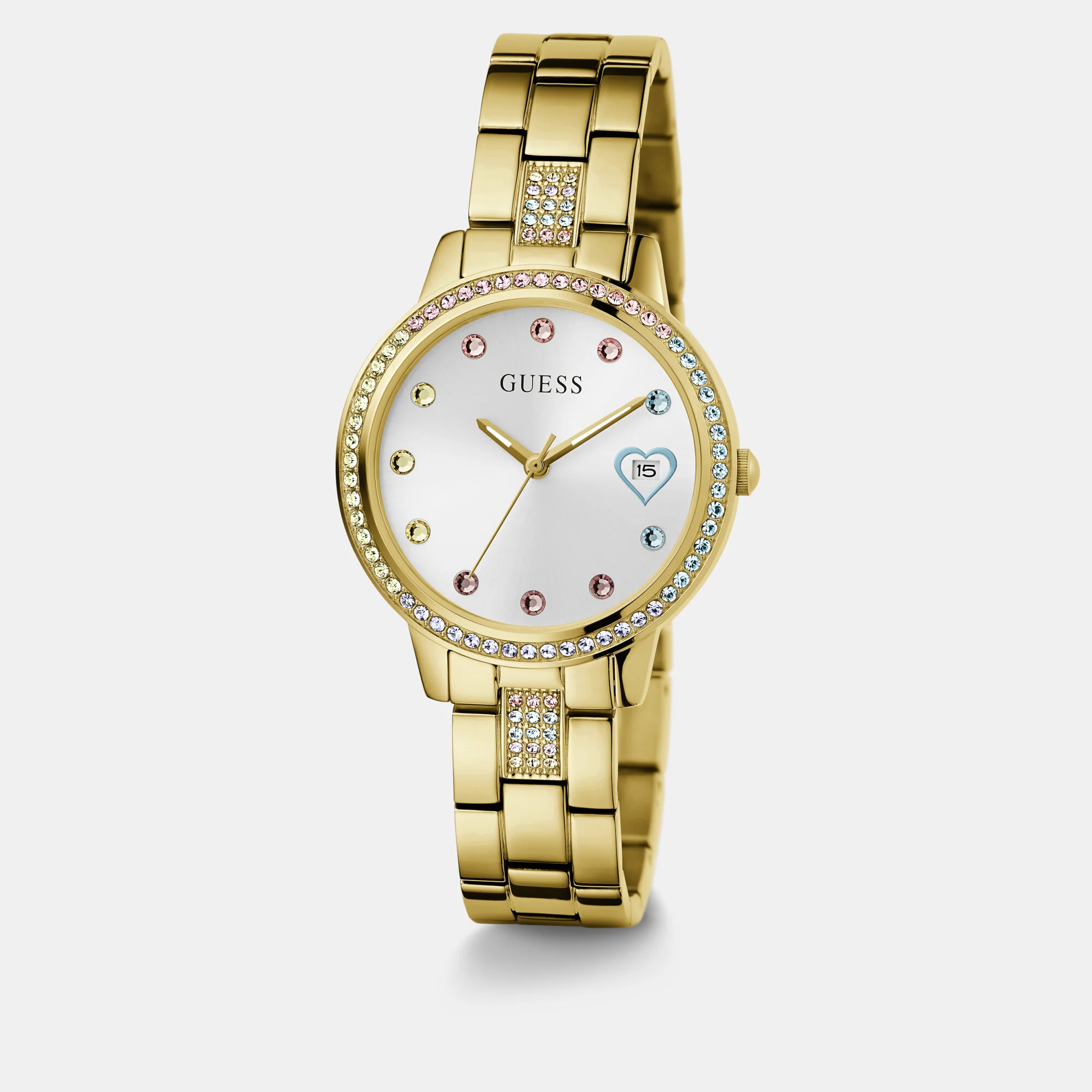 Three of hearts Women Quartz White Dial Analog Stainless Steel Watch GW0657L2 - Image 3