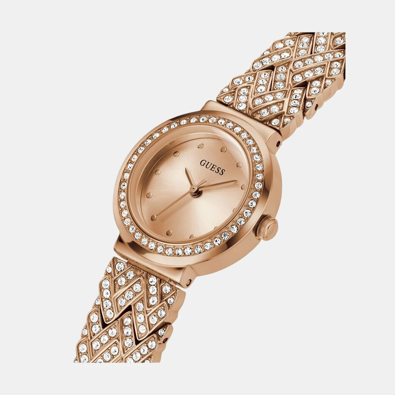 Treasure Women Quartz Rose Gold Dial Analog Stainless Steel Watch GW0476L3 - Image 2