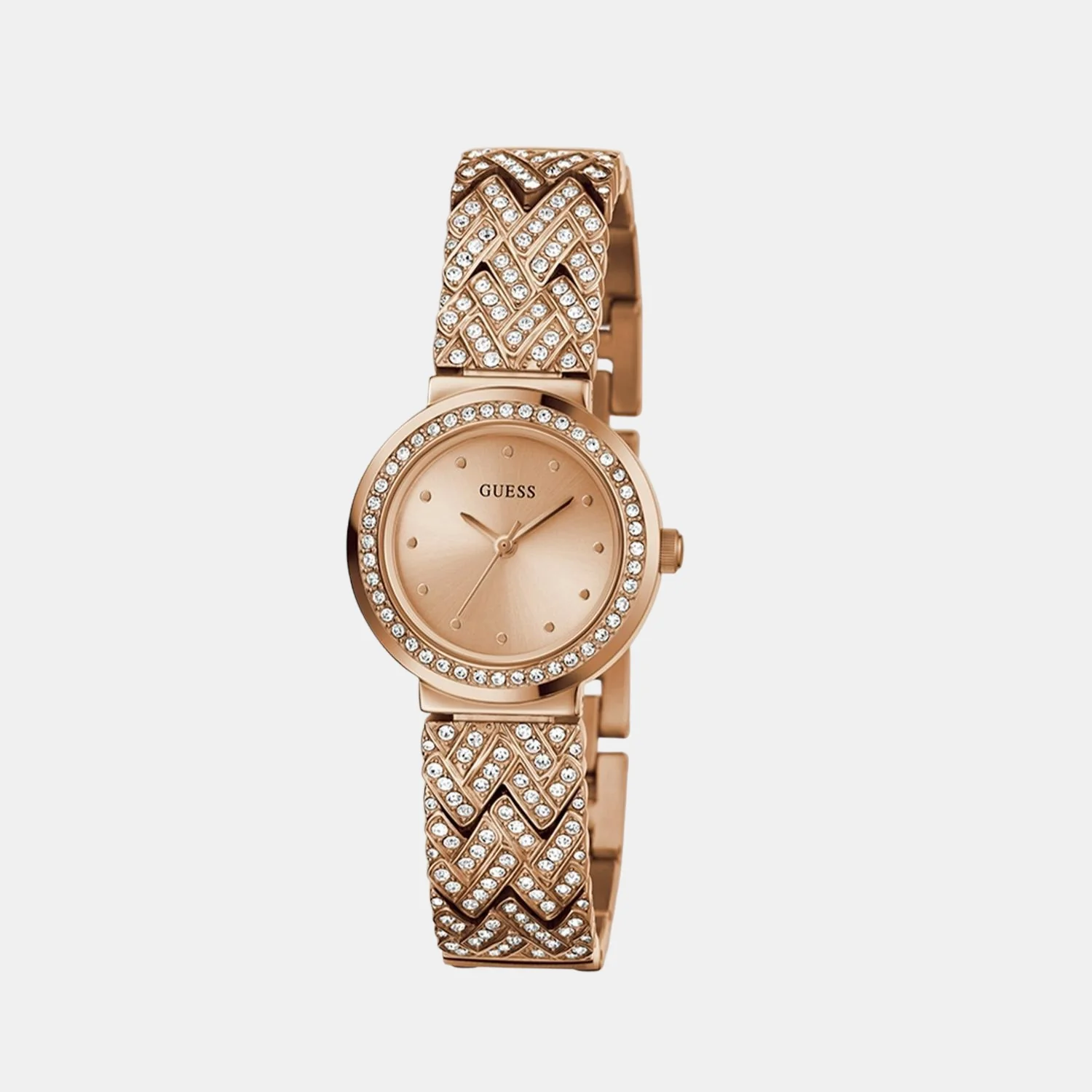 Treasure Women Quartz Rose Gold Dial Analog Stainless Steel Watch GW0476L3 - Image 3