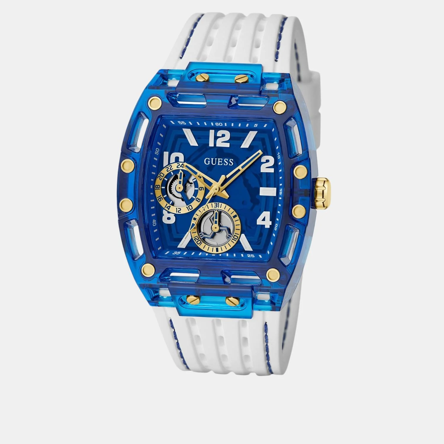 Trend Men Quartz Blue Dial Multi-Function Silicone Watch GW0499G6 - Image 2