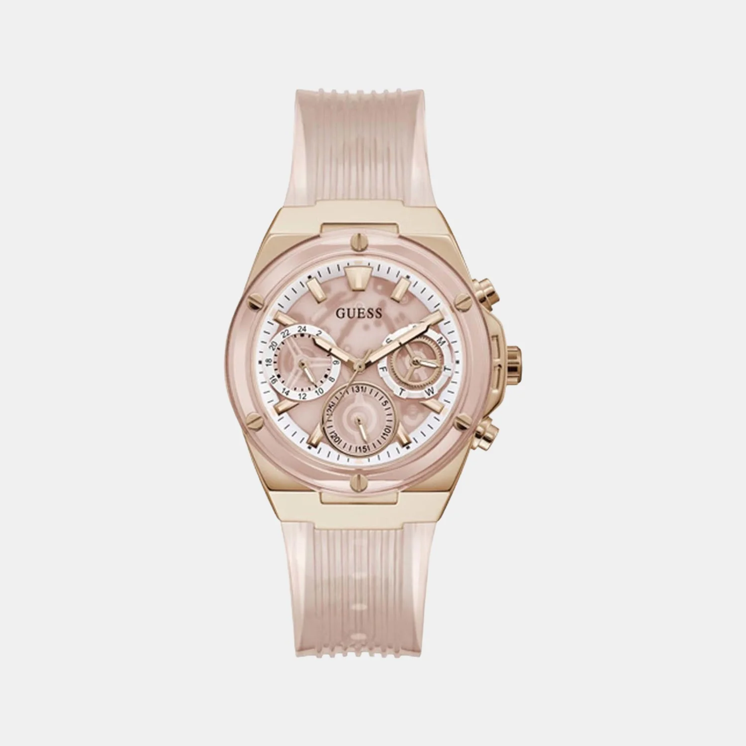 Unisex Quartz Pink Dial Chronograph Leather Watch GW0409L3
