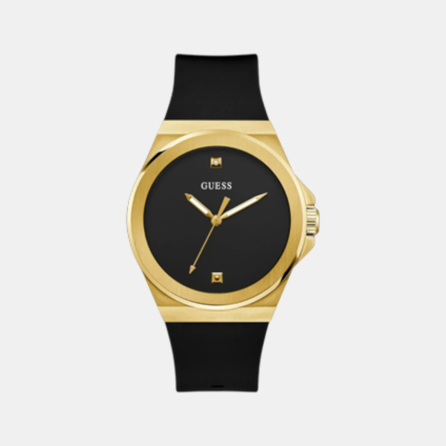 vinyl Men Quartz Black Dial Analog Silicone Watch GW0790G1