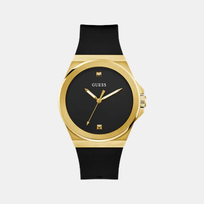 vinyl Men Quartz Black Dial Analog Silicone Watch GW0790G1 - Image 2