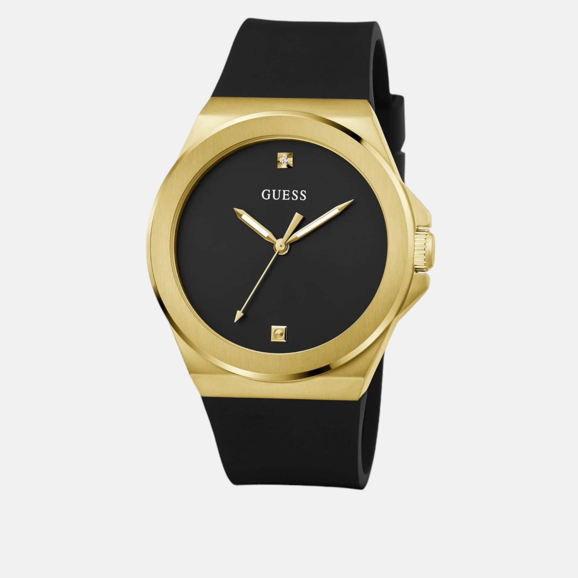 vinyl Men Quartz Black Dial Analog Silicone Watch GW0790G1 - Image 3