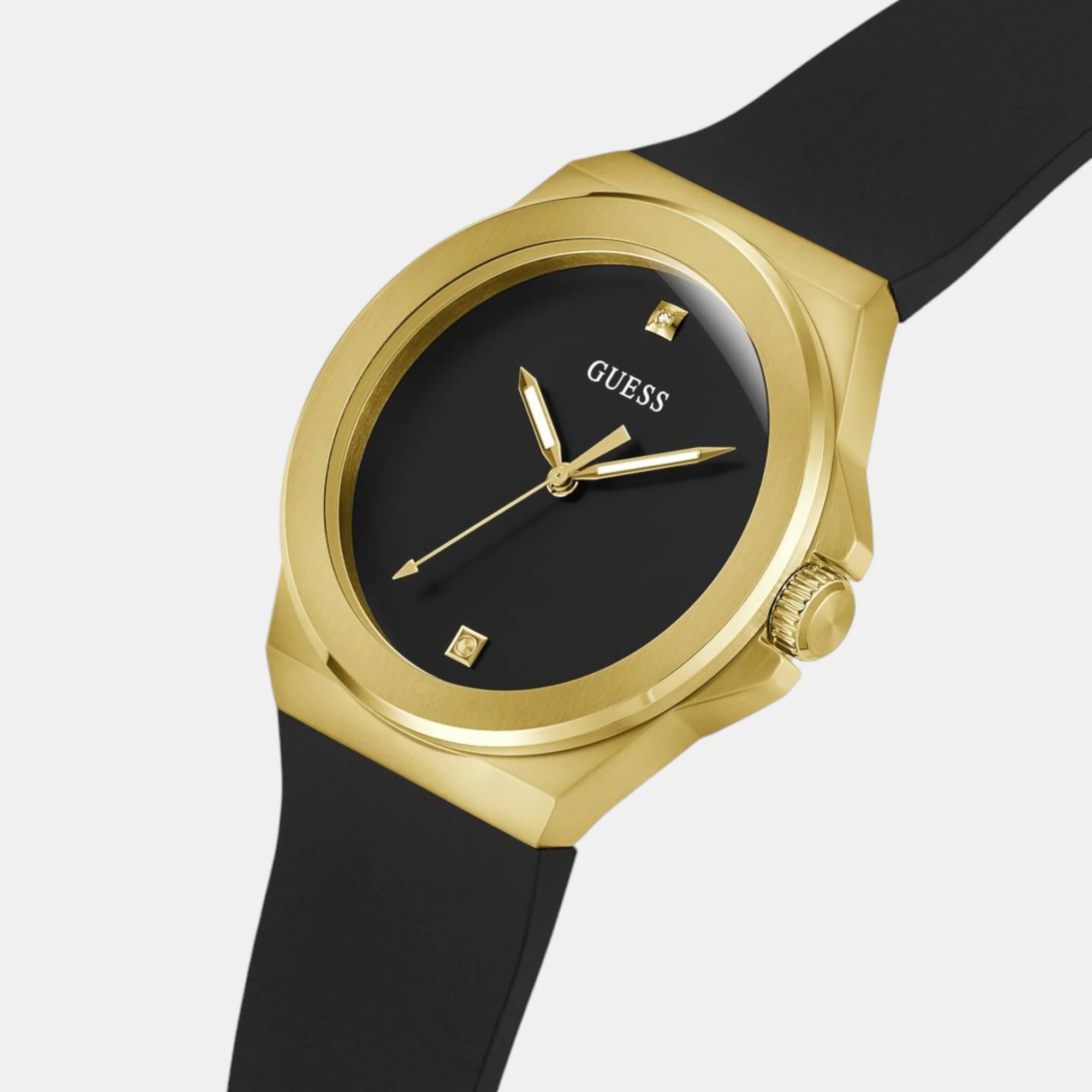 vinyl Men Quartz Black Dial Analog Silicone Watch GW0790G1 - Image 4