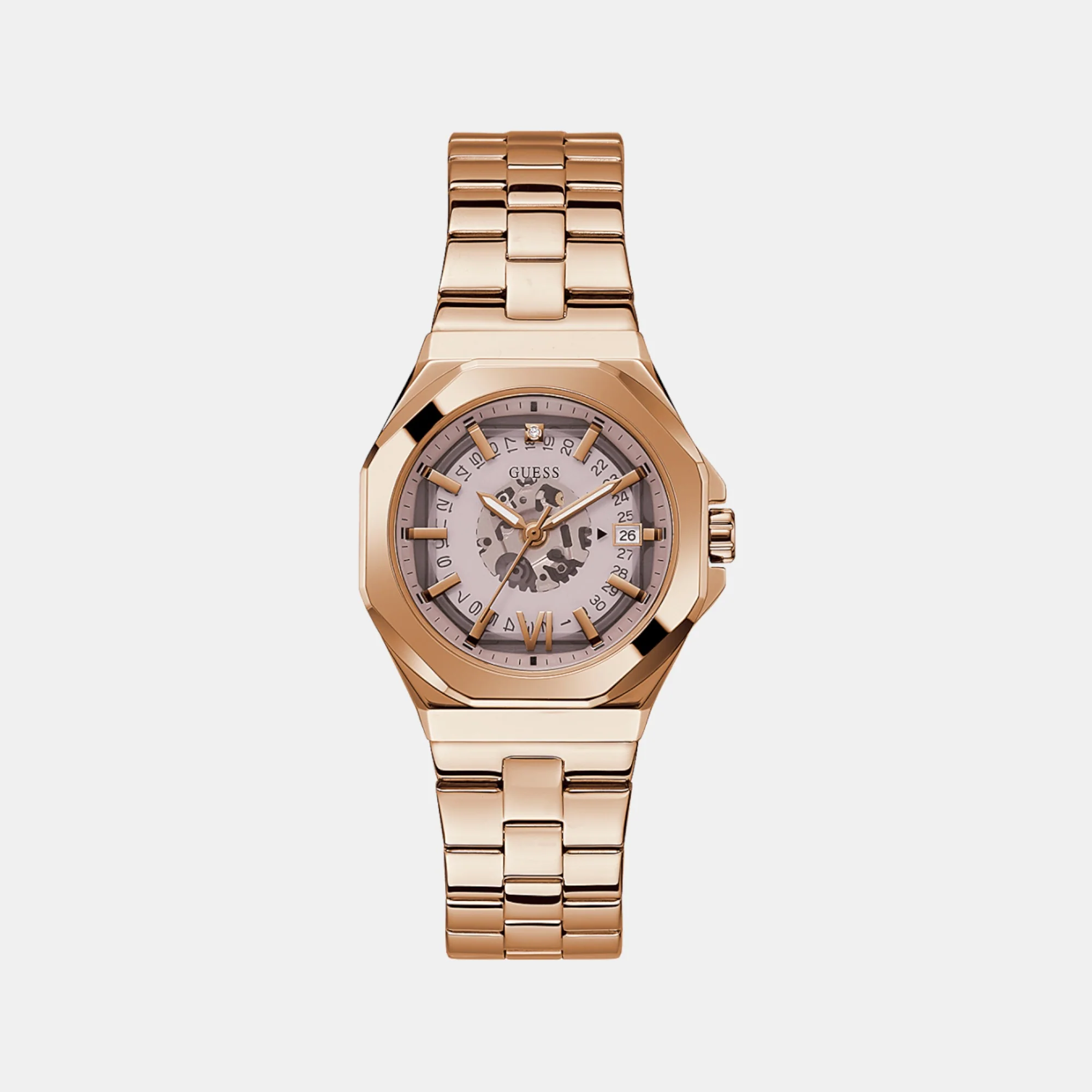 Women Quartz Beige Dial Analog Stainless Steel Watch GW0551L3