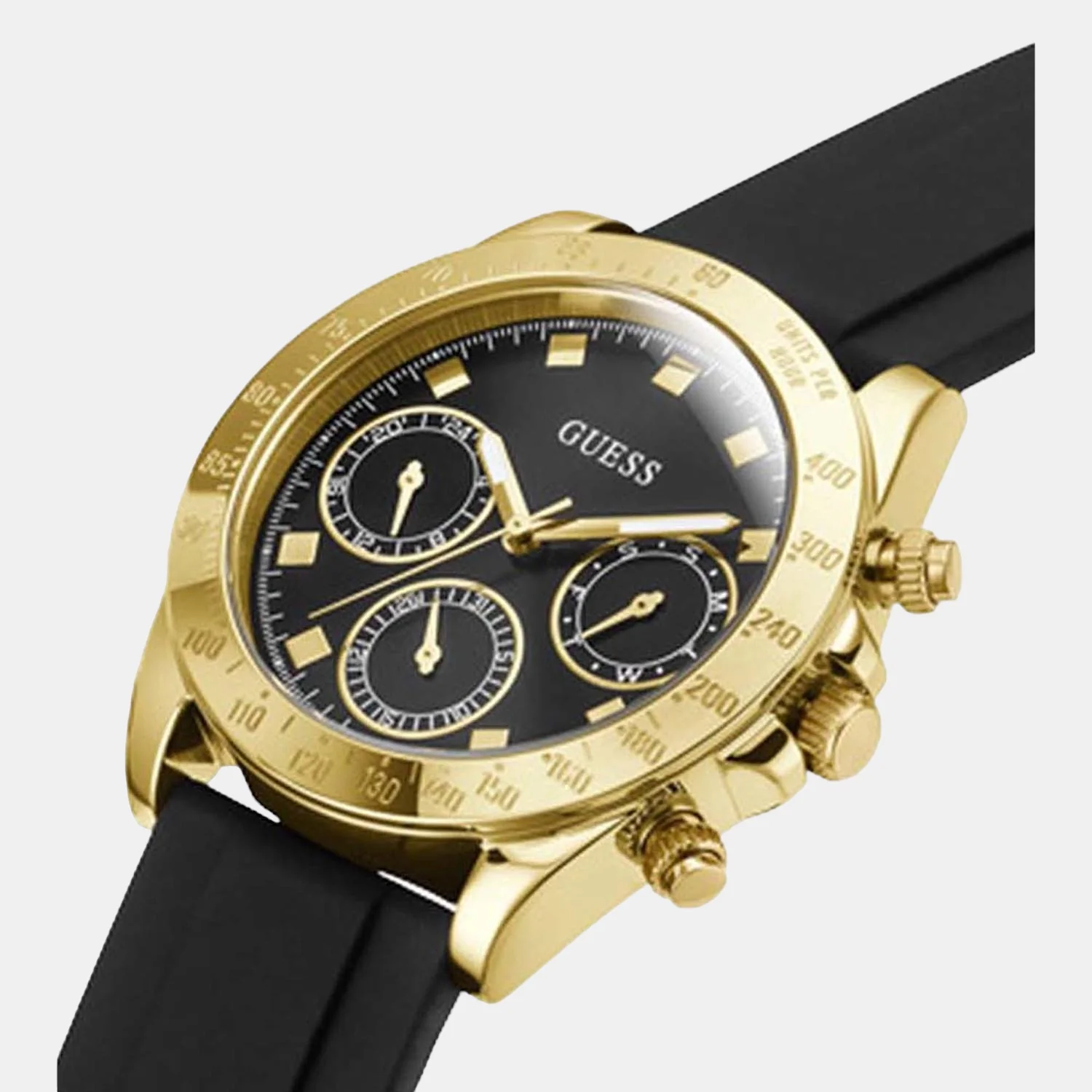 Women Quartz Black Dial Chronograph Silicone Watch GW0315L1 - Image 4
