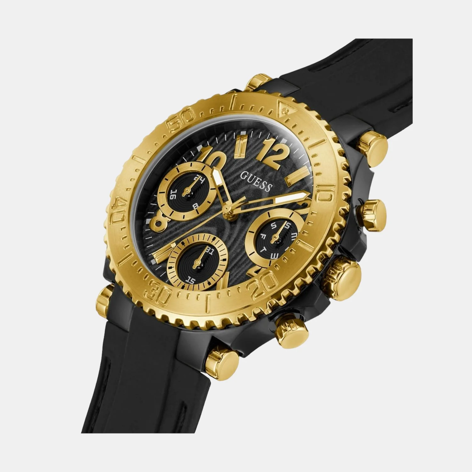 Women Quartz Black Dial Chronograph Silicone Watch GW0466L1 - Image 3