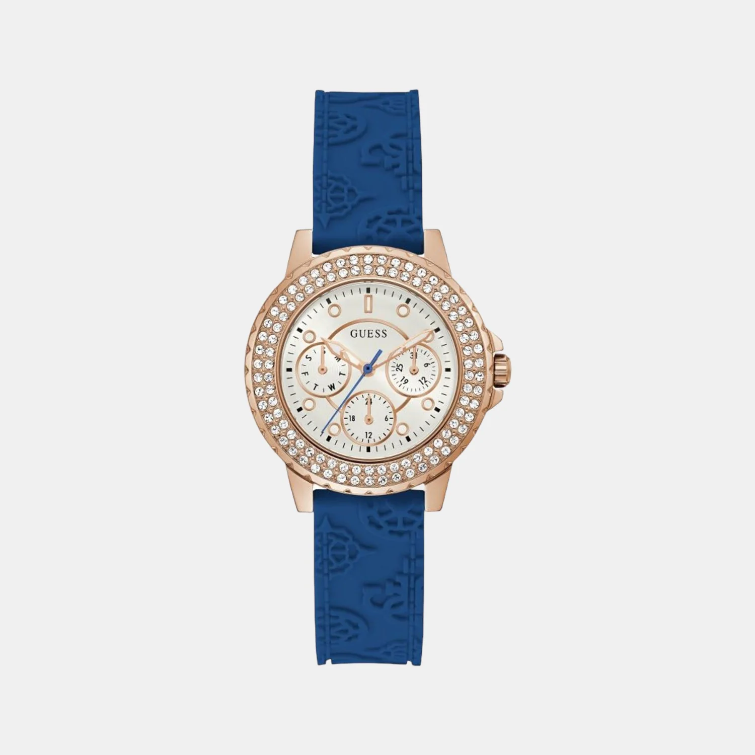 Women Quartz Blue Dial Chronograph Silicone Watch GW0411L2