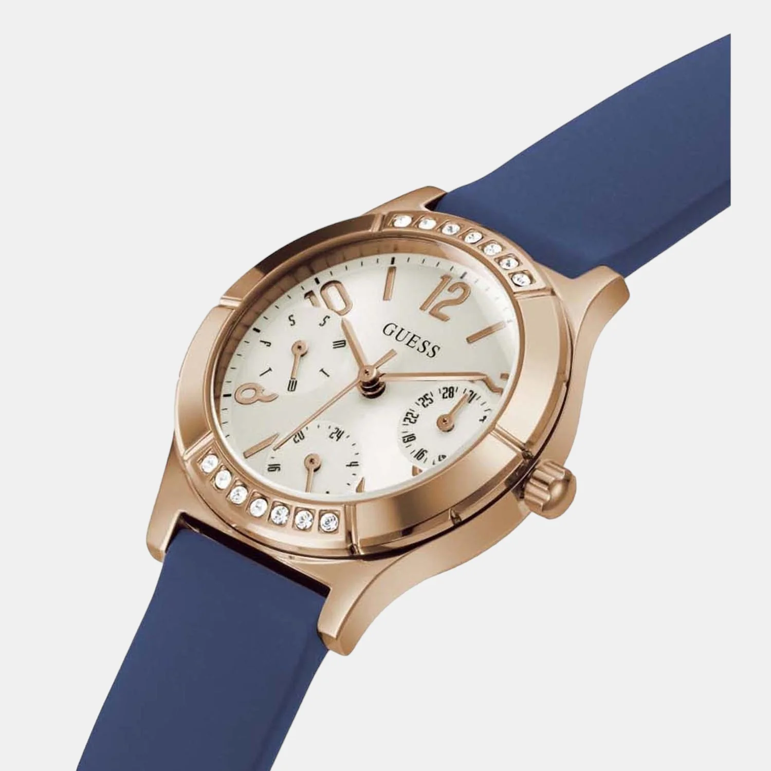 Women Quartz Blue Dial Chronograph Silicone Watch GW0451L2 - Image 4