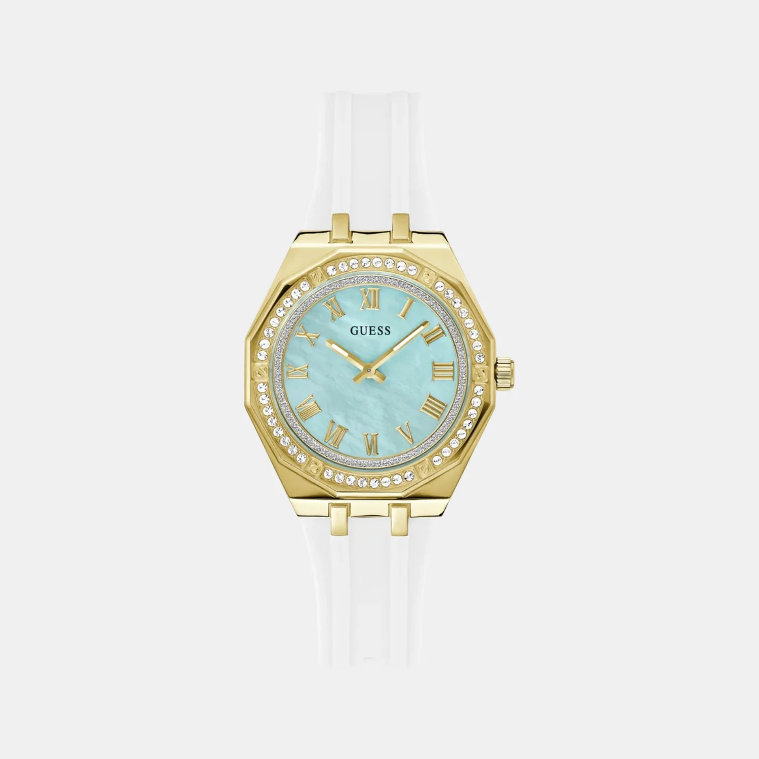 Women Quartz Mother Of Pearl Dial Analog Rubber Watch GW0872L1