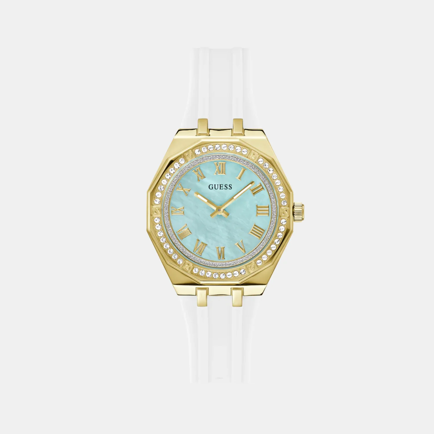 Women Quartz Mother Of Pearl Dial Analog Rubber Watch GW0872L1 - Image 2