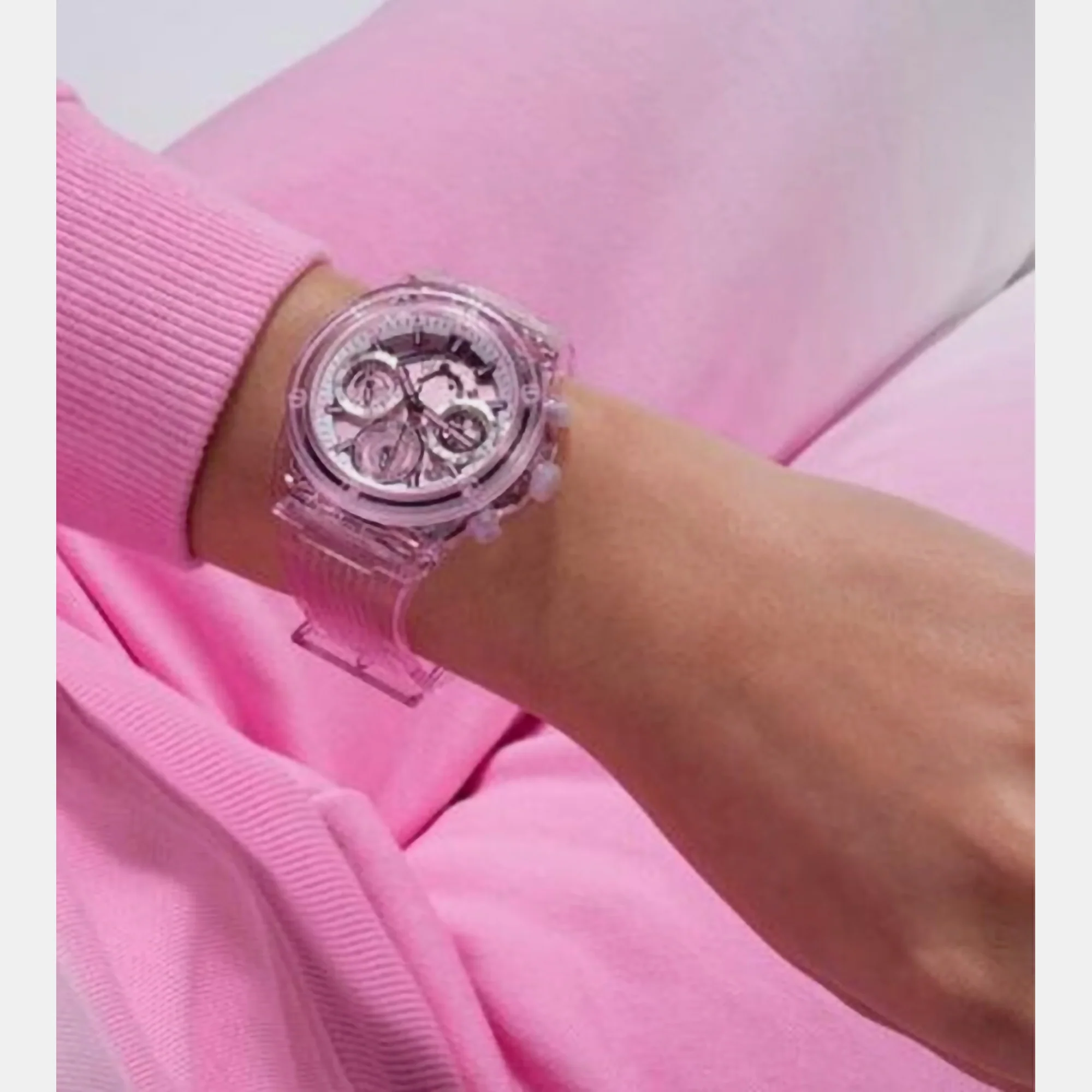 Women Quartz Pink Dial Analog Polyester Watch GW0438L2 - Image 7