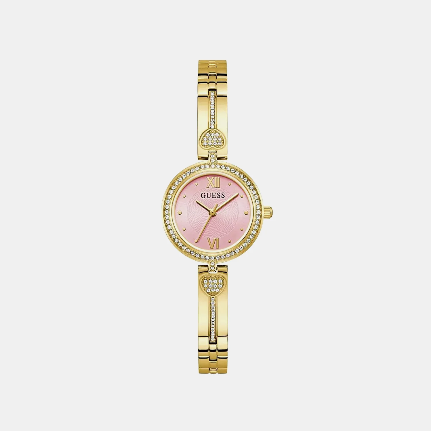 Women Quartz Pink Dial Analog Stainless Steel Watch GW0655L5