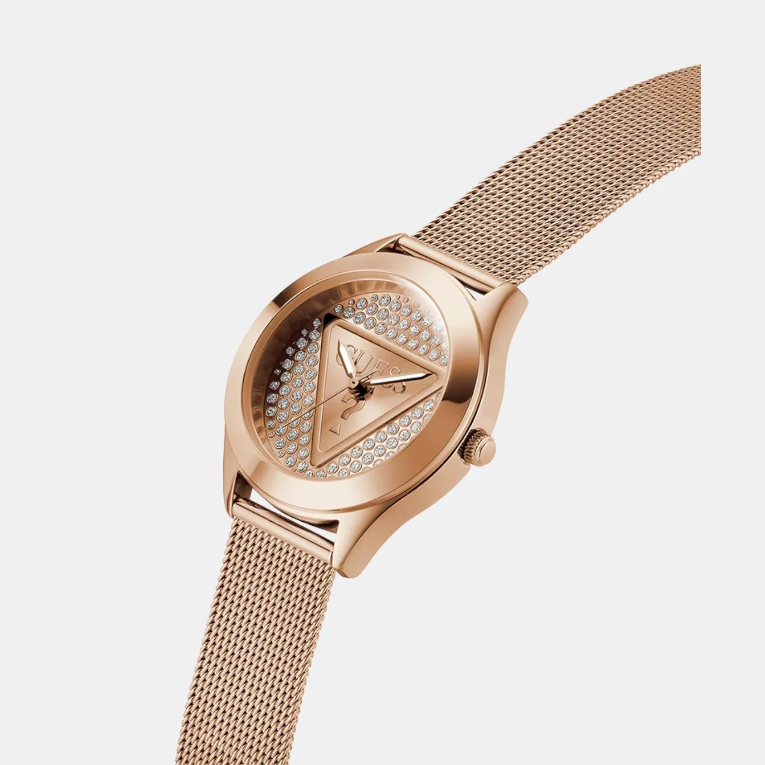 Women Quartz Rose Gold Dial Analog Mesh Watch GW0835L3 - Image 3