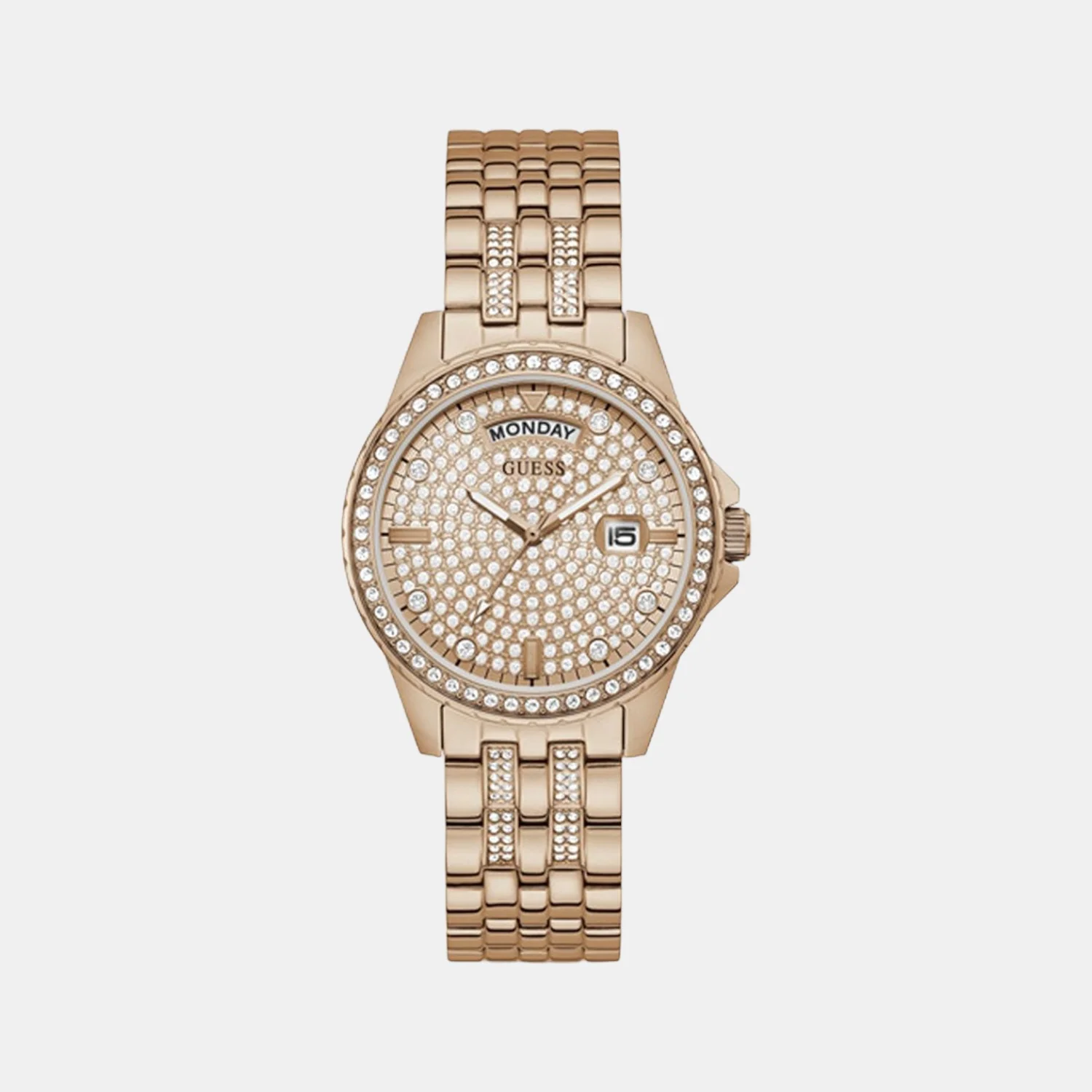 Women Quartz Rose Gold Dial Analog Stainless Steel Watch GW0254L3