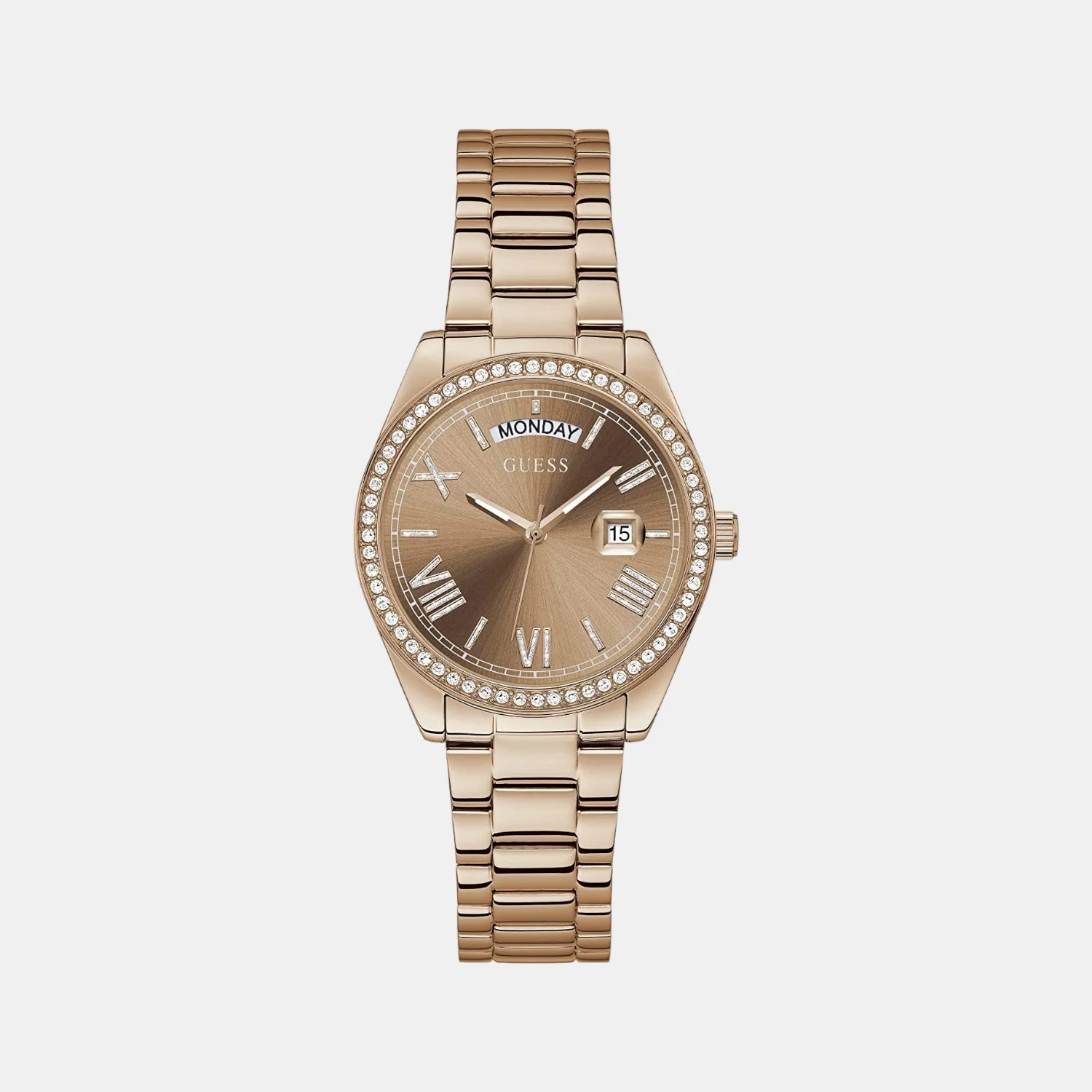 Women Quartz Rose Gold Dial Analog Stainless Steel Watch GW0307L3