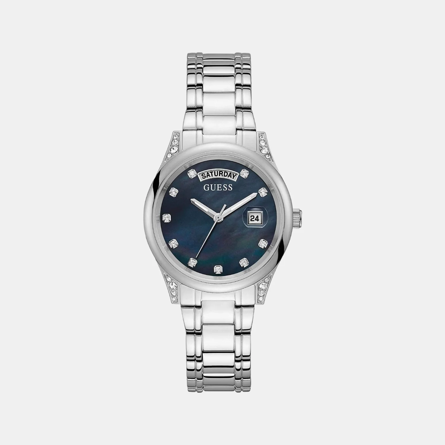 Women Quartz Silver Dial Analog Stainless Steel Watch GW0047L1