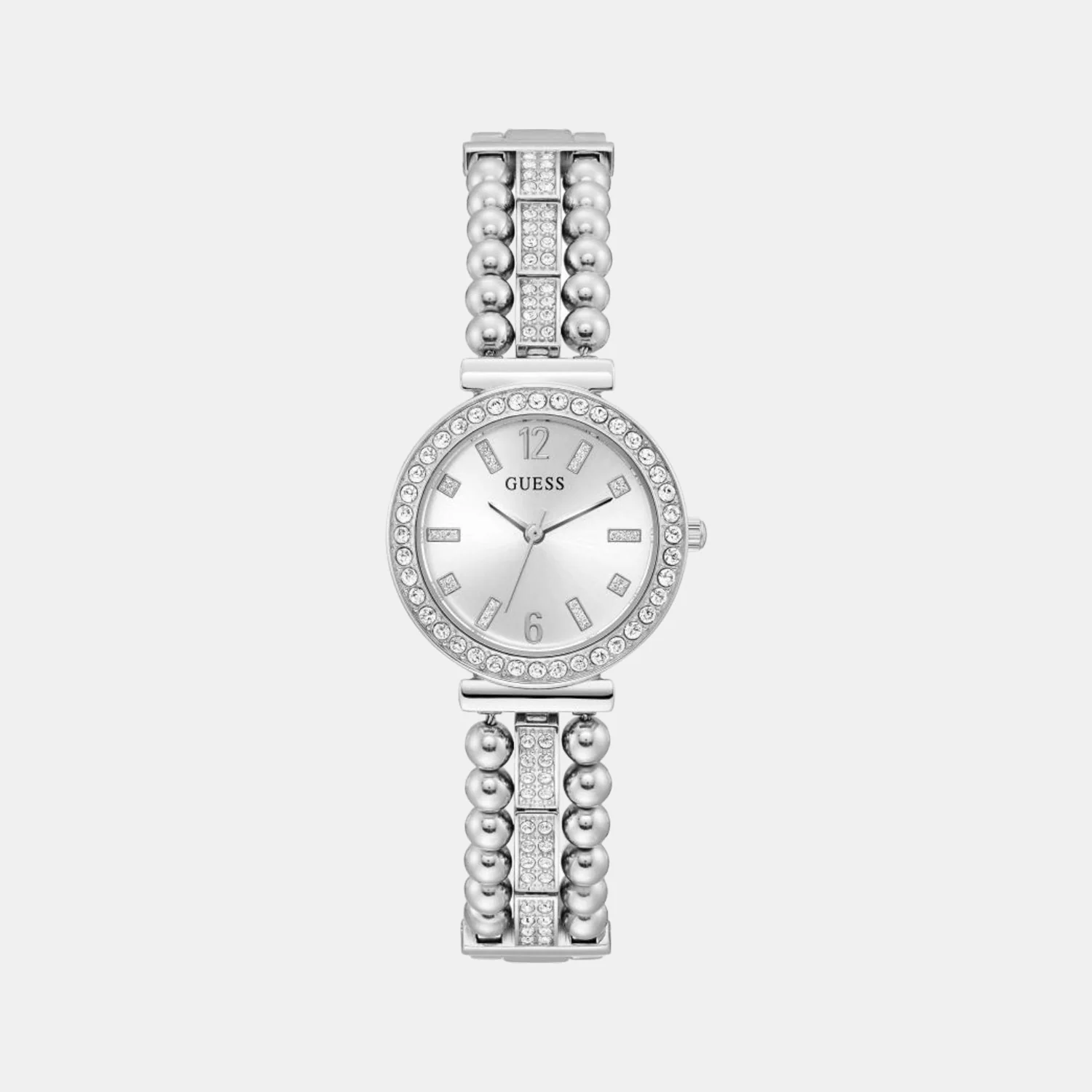 Women Quartz Silver Dial Analog Stainless Steel Watch GW0401L1