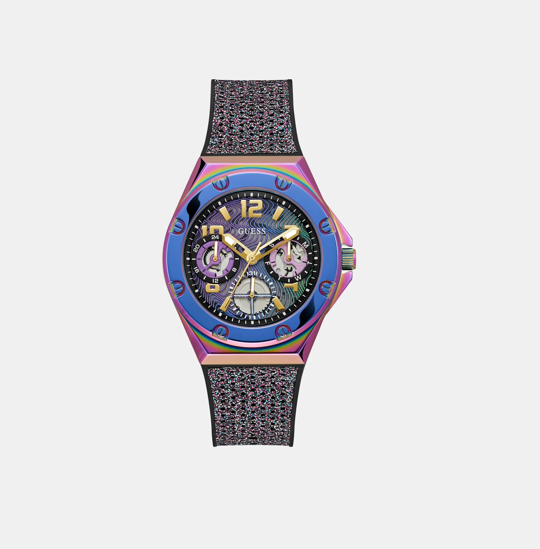 Women Quartz Two Tone Dial Chronograph Silicone Watch GW0620L4