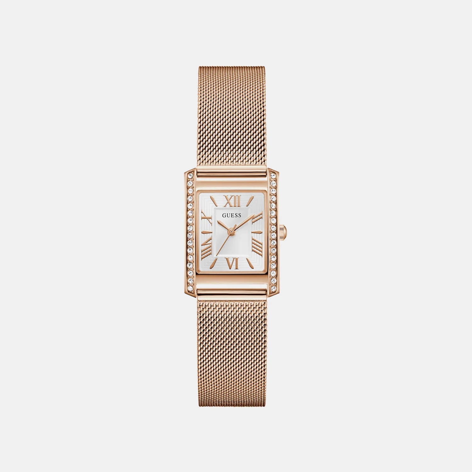 Women Quartz White Dial Analog Mesh Watch GW0997L3