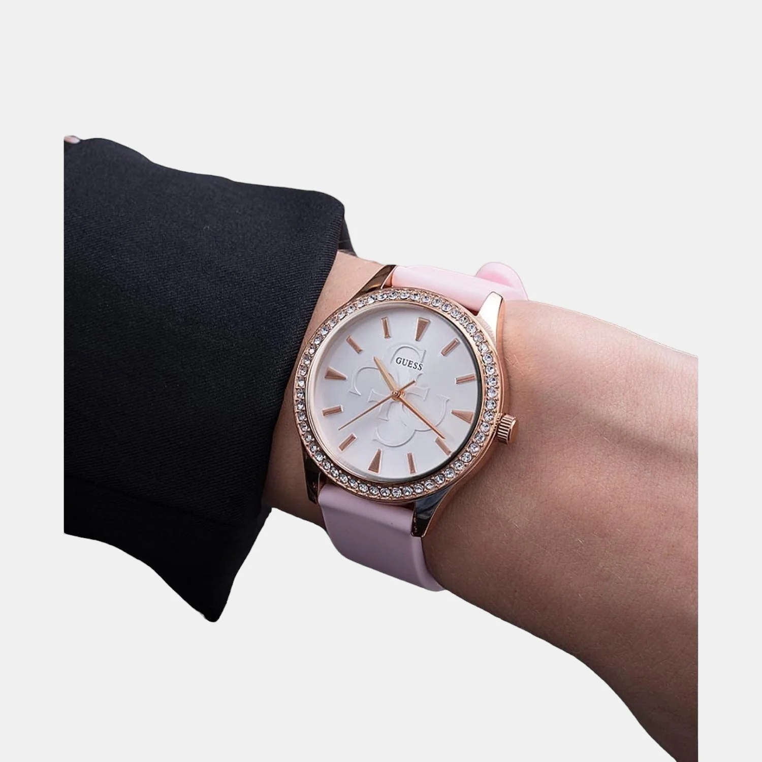 Women Quartz White Dial Analog Silicone Watch GW0359L3 - Image 4