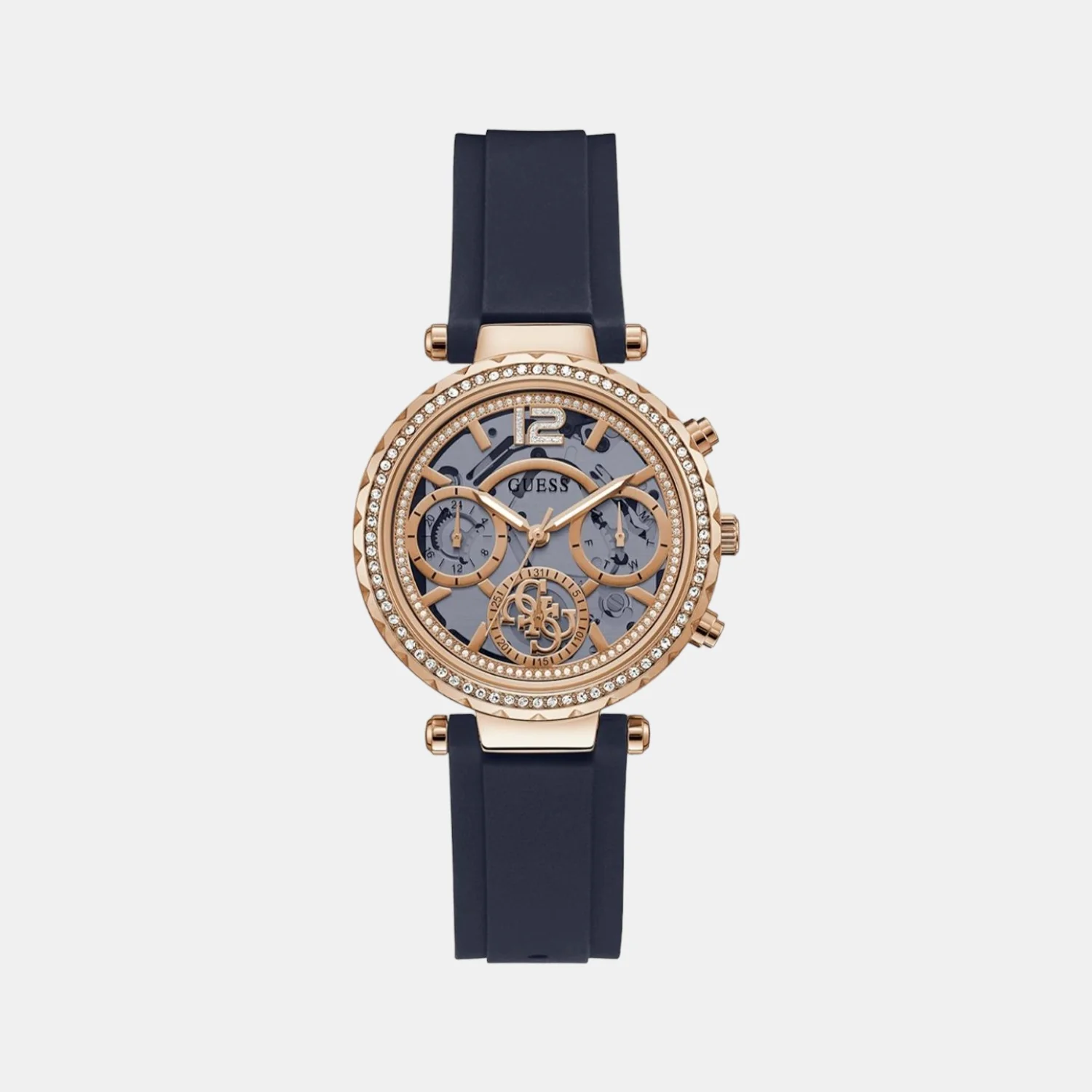 Women Quartz White Dial Analog Silicone Watch GW0484L2