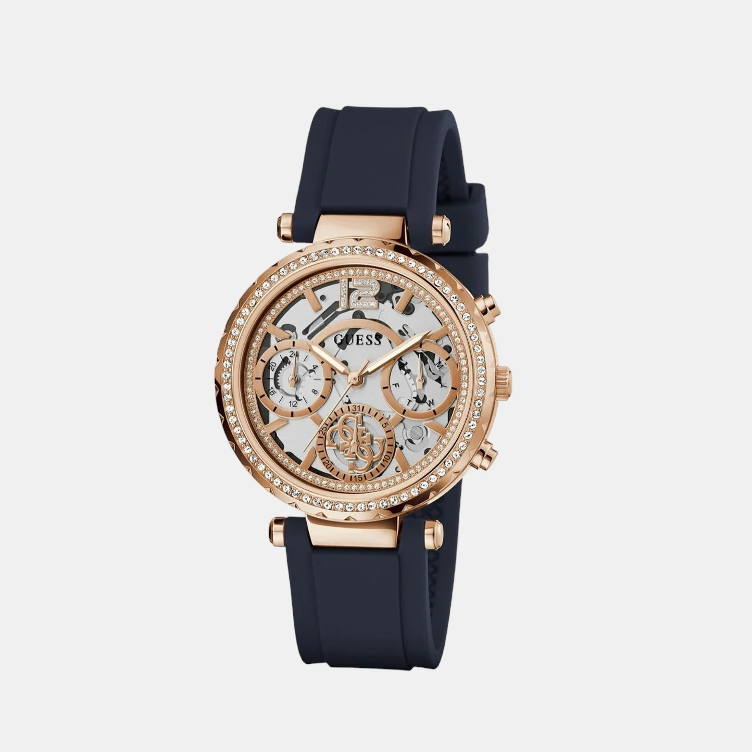 Women Quartz White Dial Analog Silicone Watch GW0484L2 - Image 2
