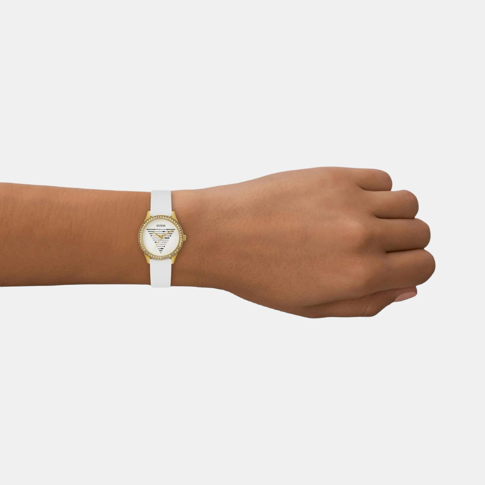 Women Quartz White Dial Analog Silicone Watch GW0530L6 - Image 4