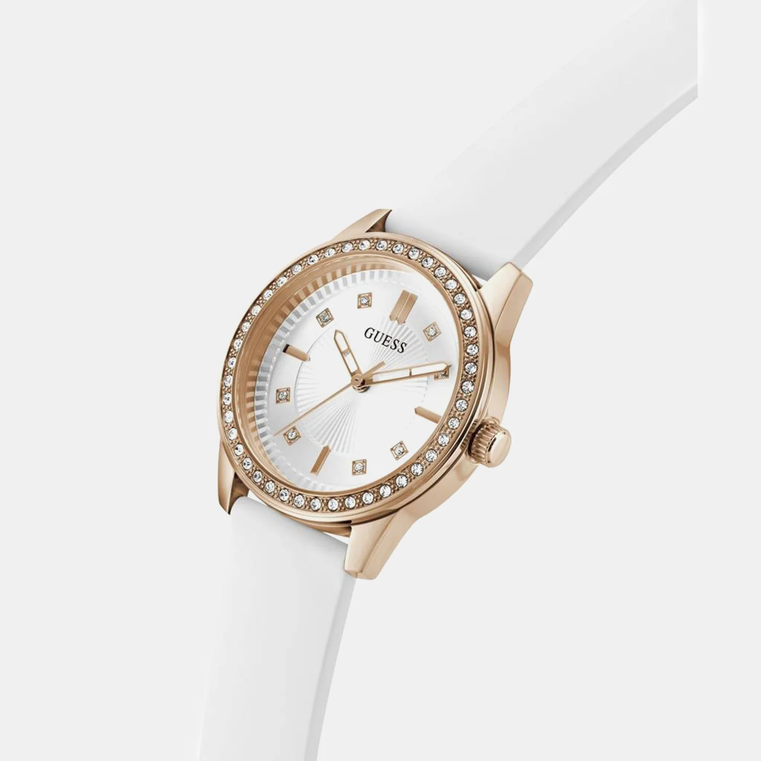 Women Quartz White Dial Analog Silicone Watch GW1030L4 - Image 2