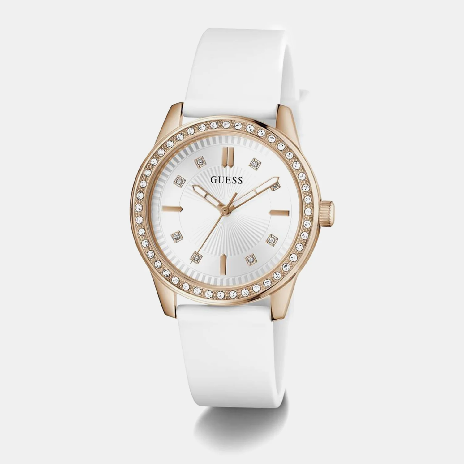 Women Quartz White Dial Analog Silicone Watch GW1030L4 - Image 3
