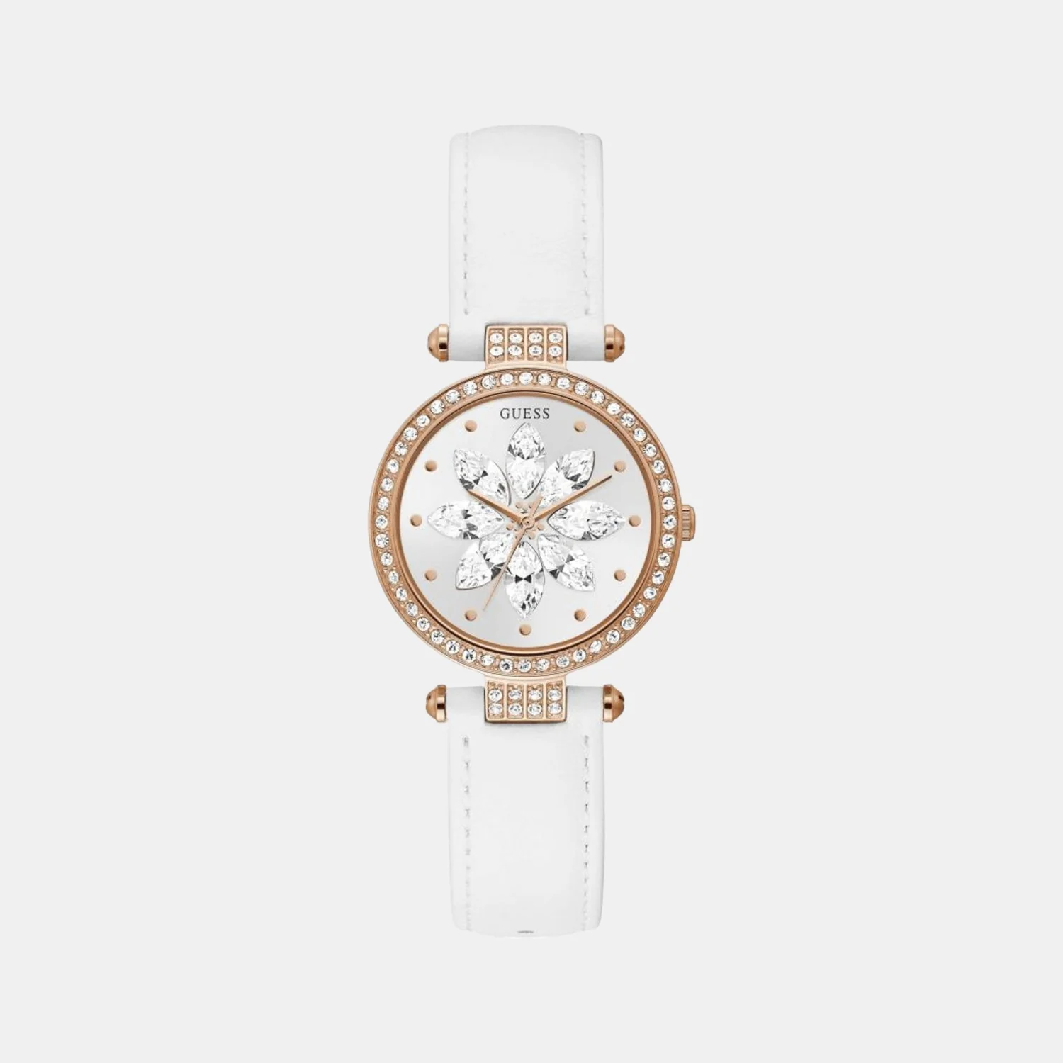Women Quartz White Dial Chronograph Leather Watch GW0382L3
