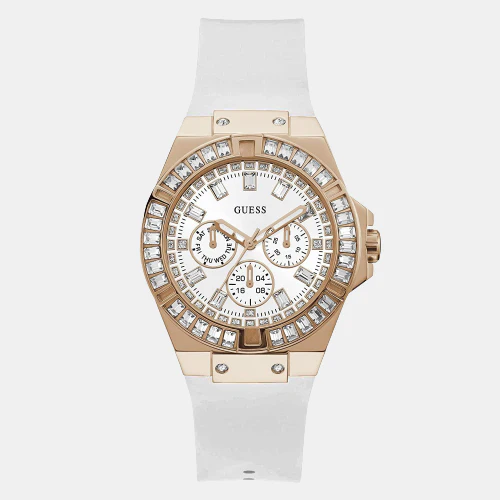 Women Quartz White Dial Chronograph Silicone Watch GW0118L4