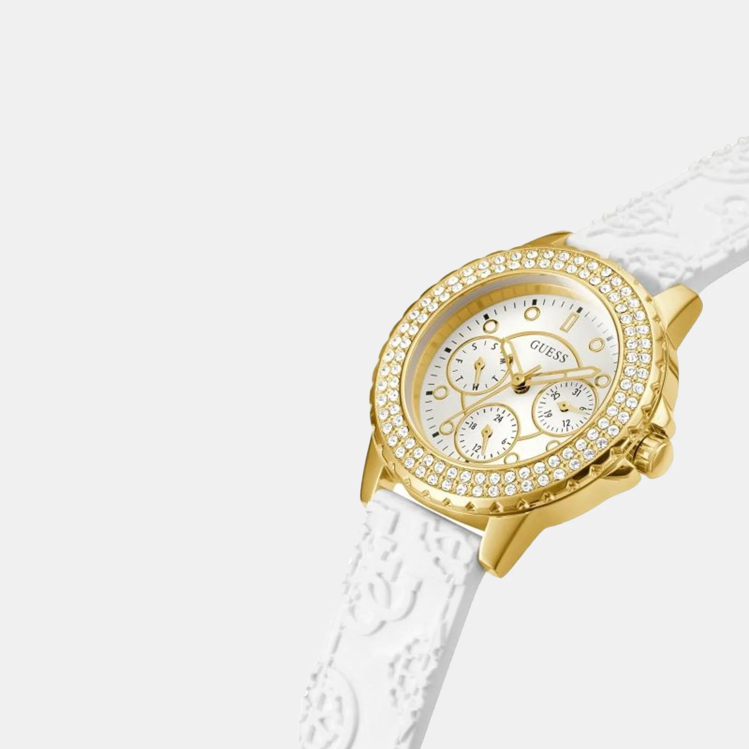 Women Quartz White Dial Chronograph Silicone Watch GW0411L1 - Image 5