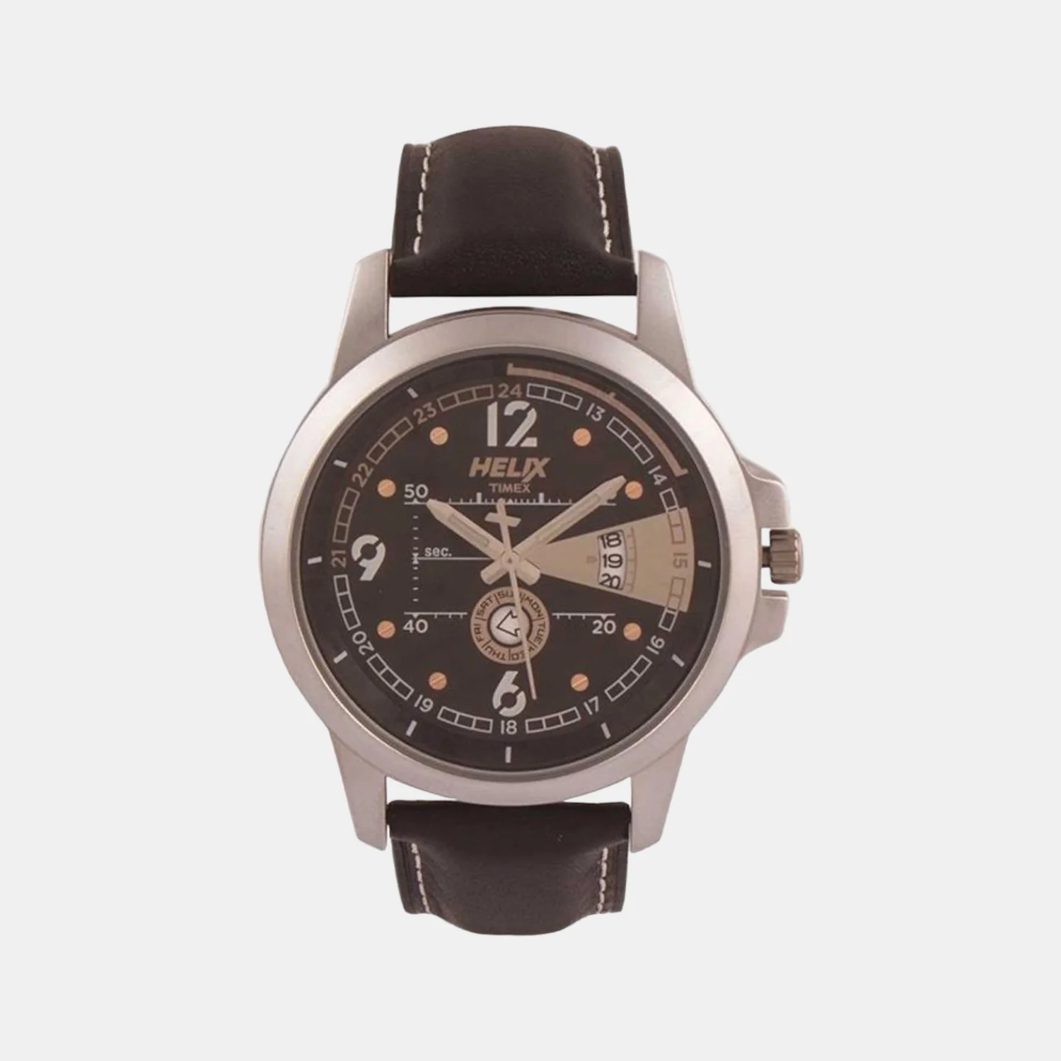 Men Quartz Black Dial Analog Leather Watch TW023HG13