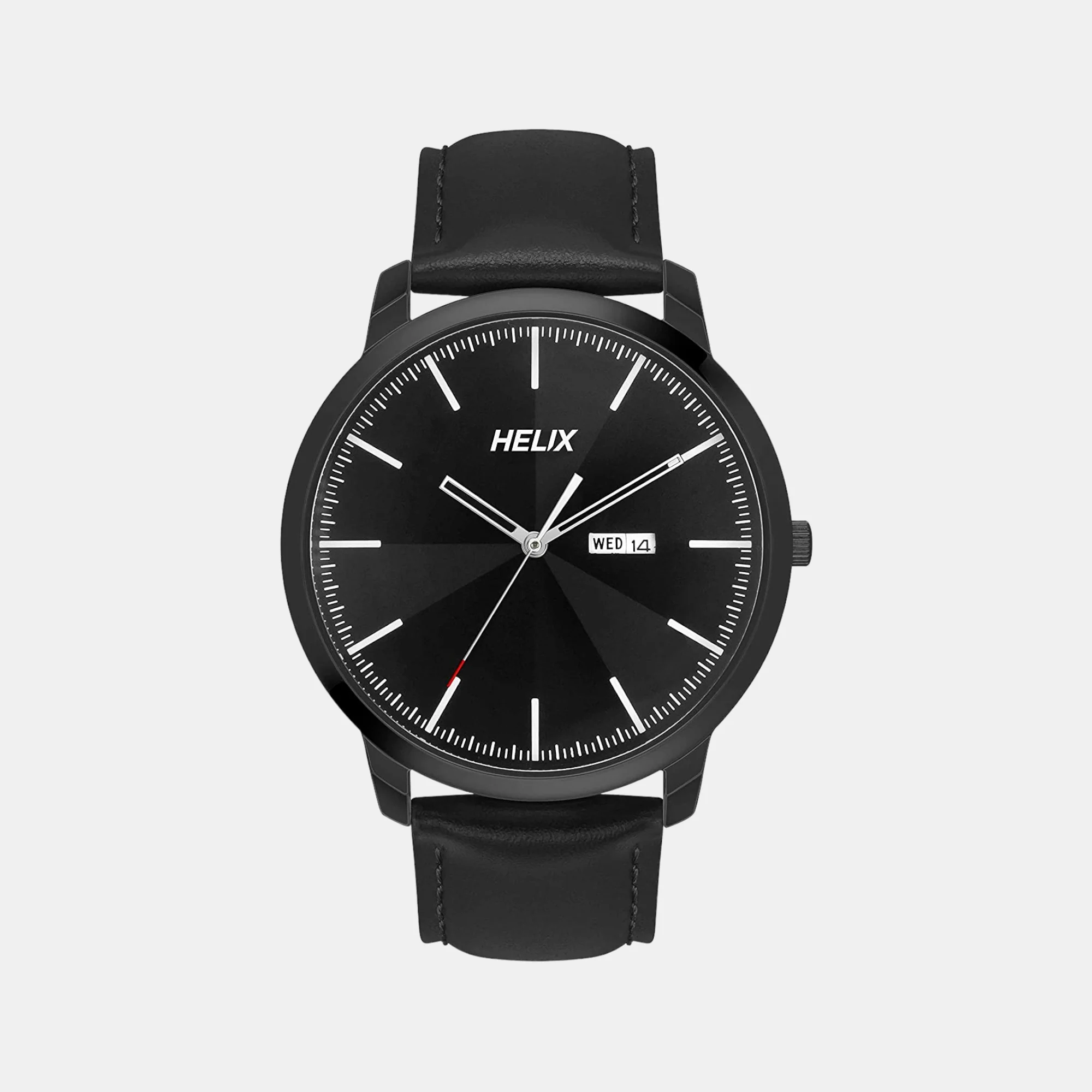Men Quartz Black Dial Analog Leather Watch TW039HG15