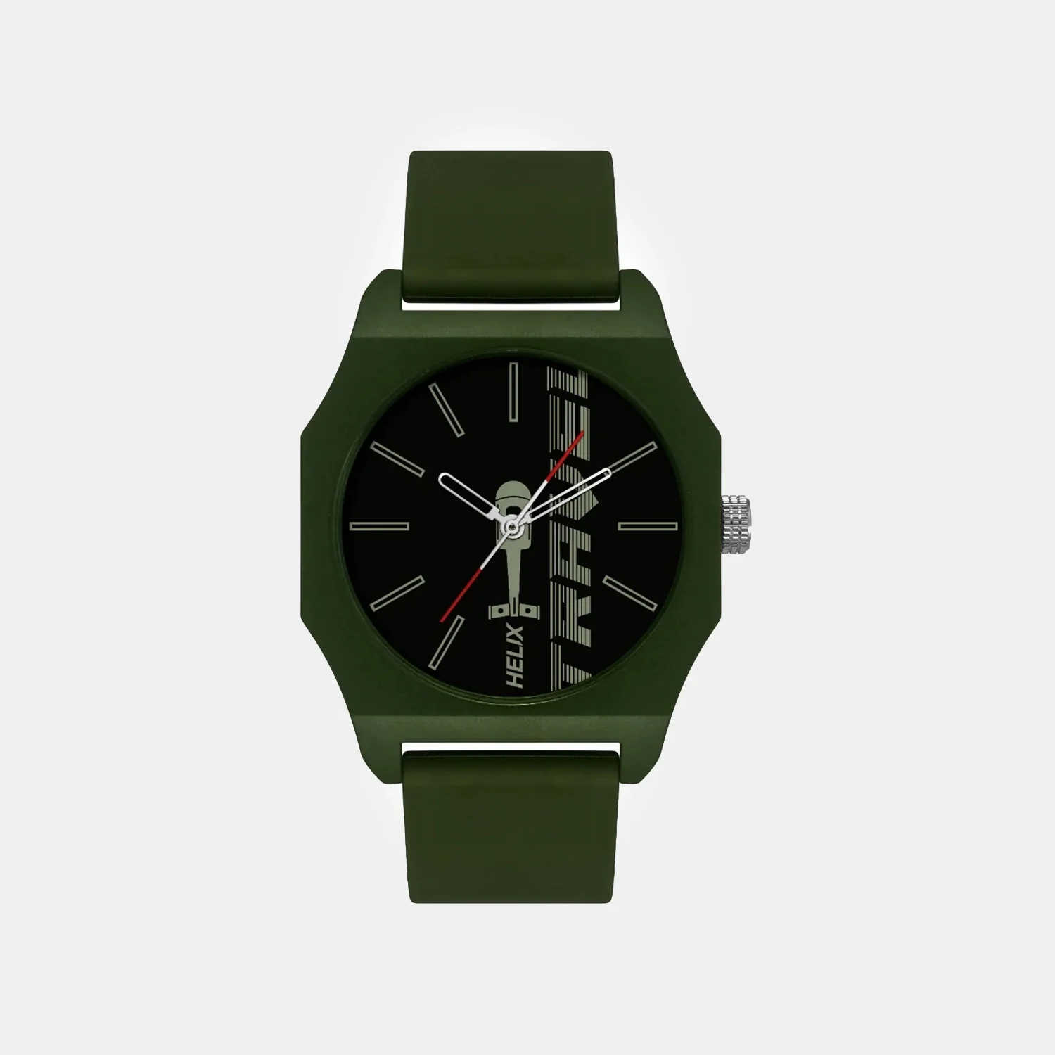 Men Quartz Black Dial Analog Silicone Watch TW041HG15