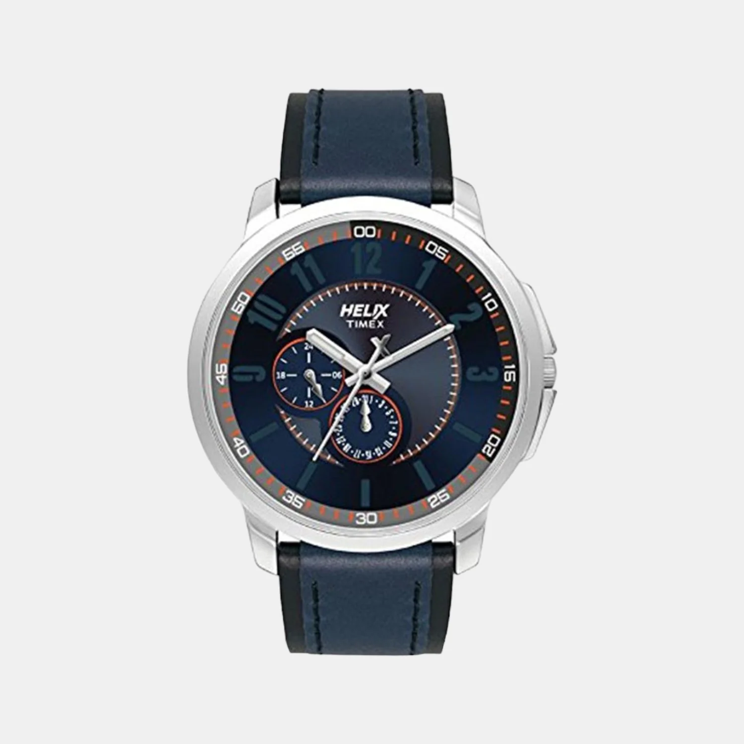 Men Quartz Blue Dial Analog Leather Watch TW027HG09