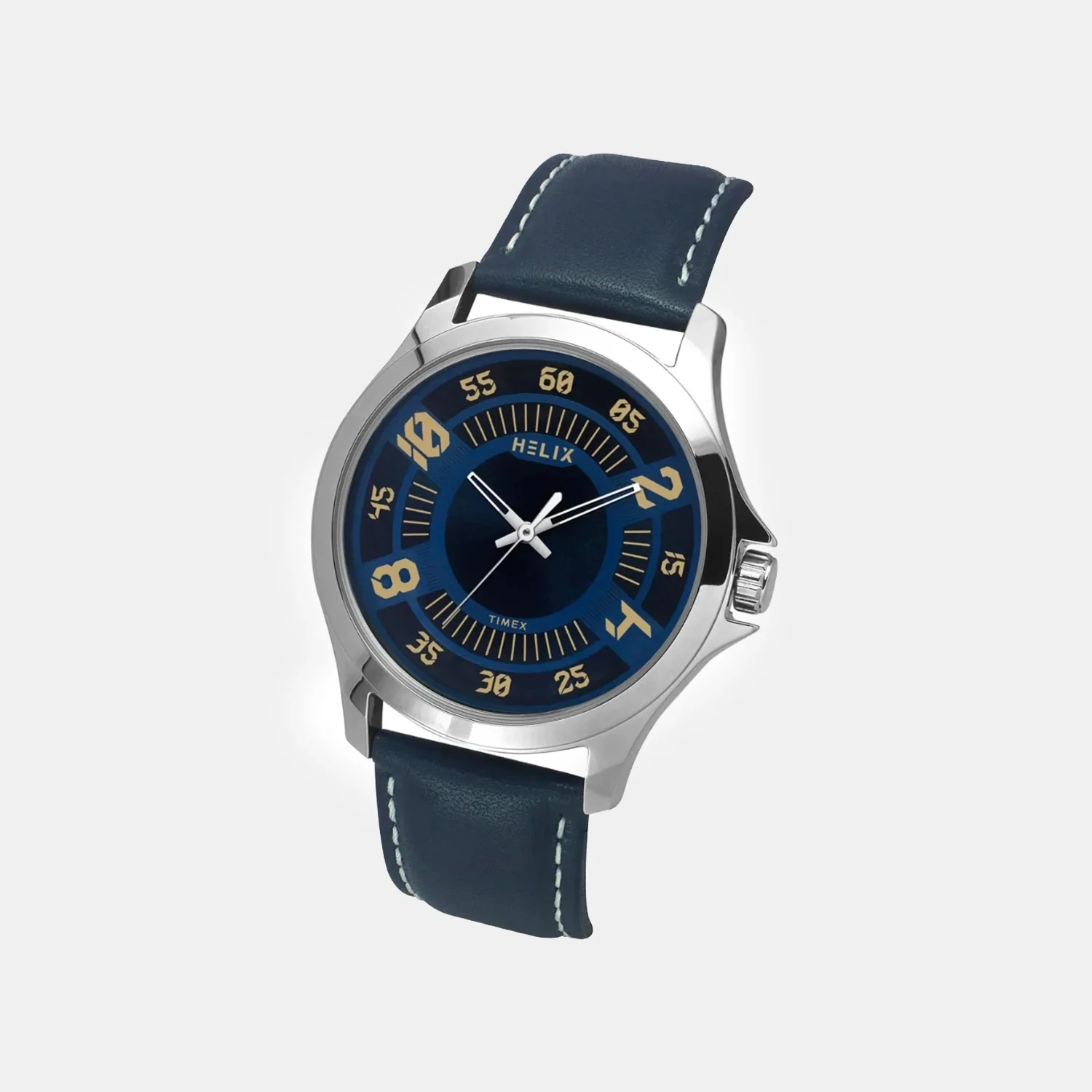 Men Quartz Blue Dial Analog Leather Watch TW055HG01 - Image 2