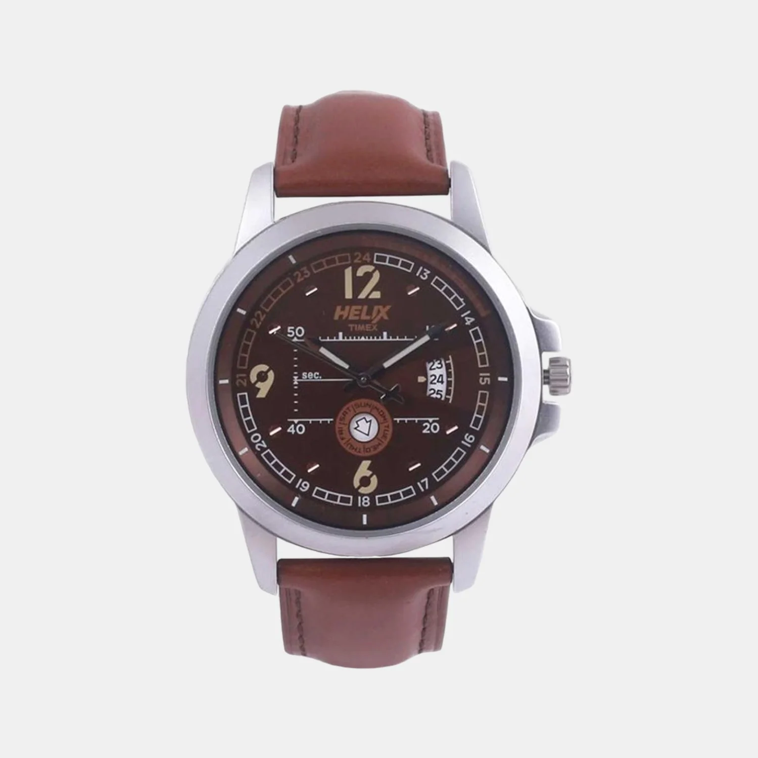 Men Quartz Brown Dial Analog Leather Watch TW023HG11
