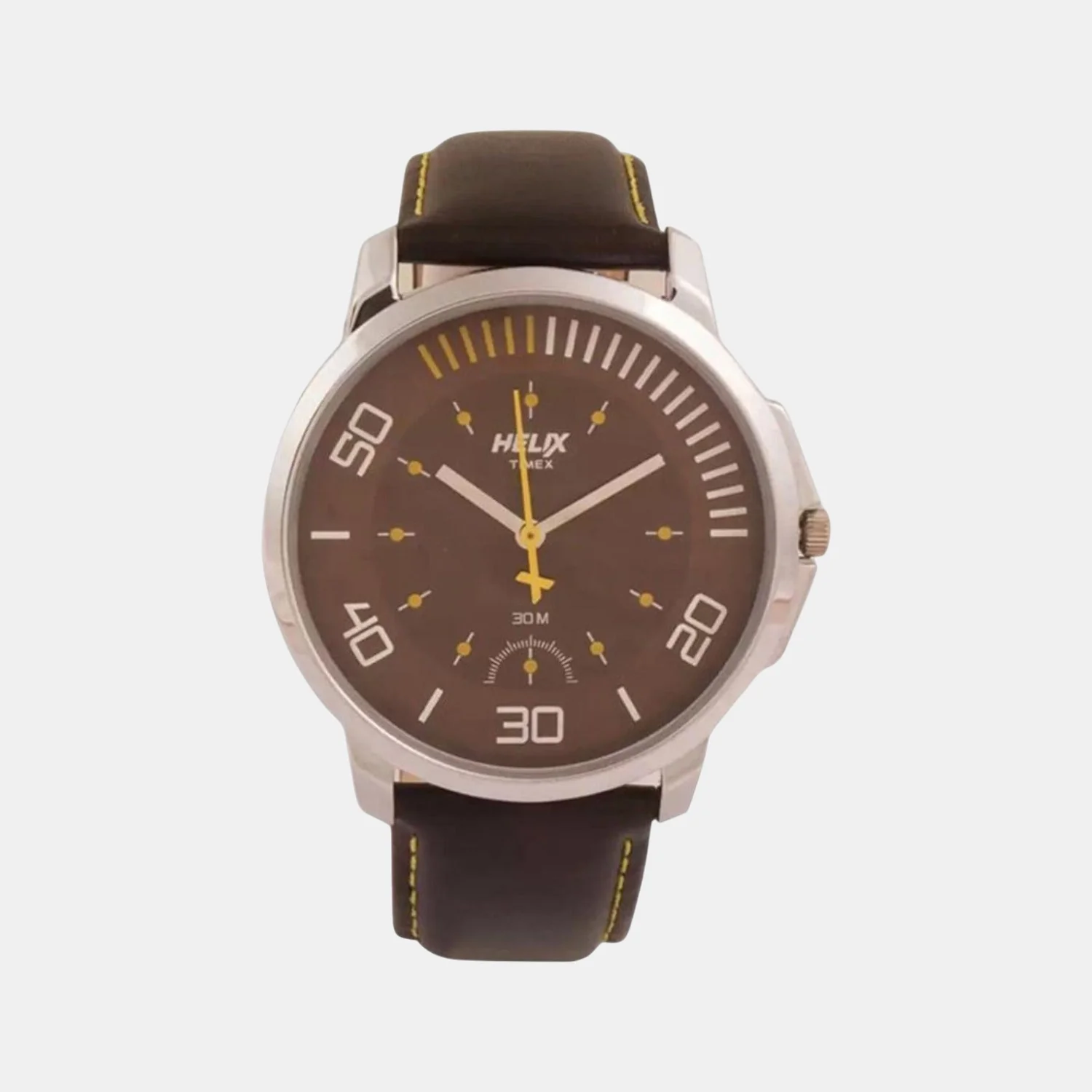 Men Quartz Brown Dial Analog Leather Watch TW027HG06