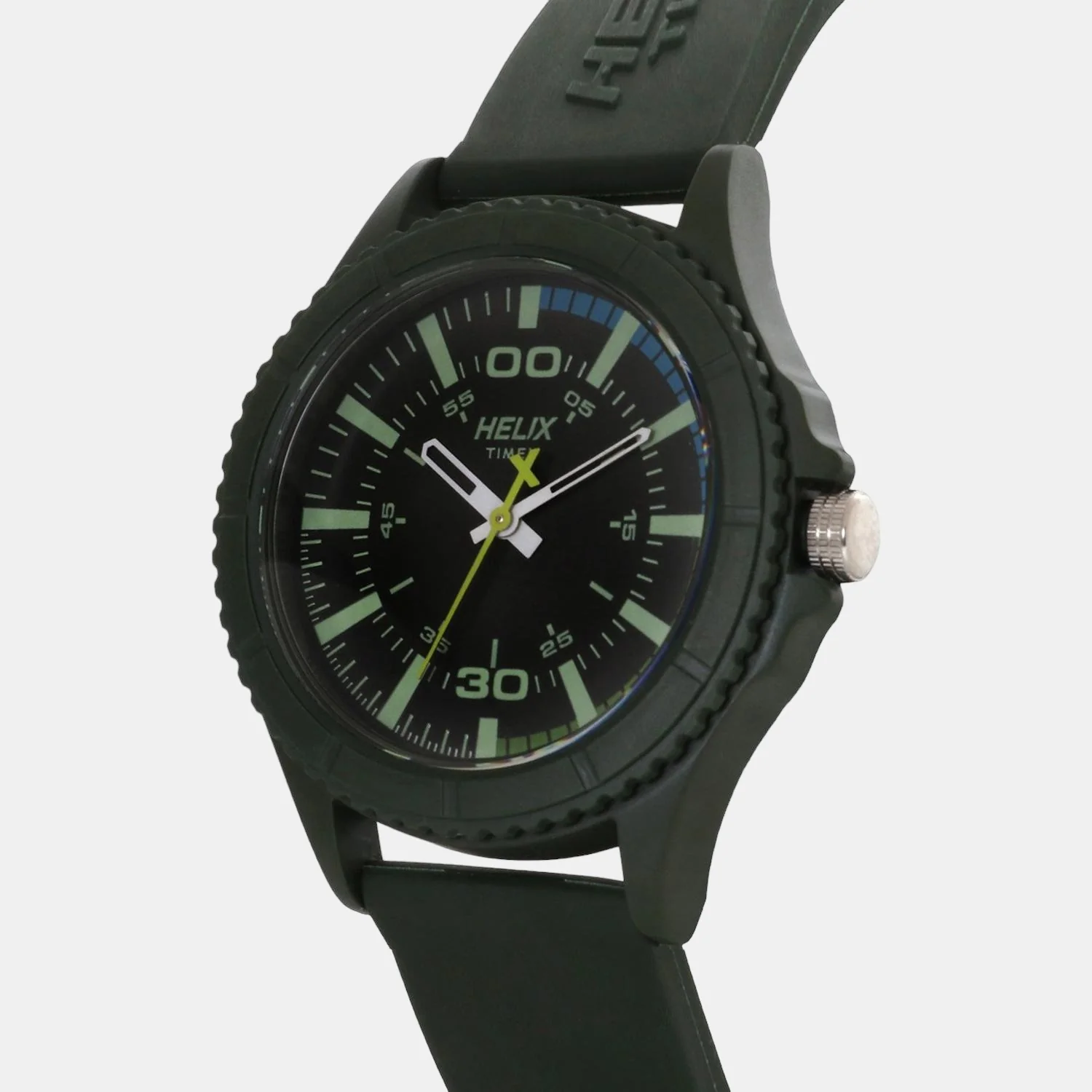 Men Quartz Green Dial Analog Rubber Watch TW033HG03 - Image 3