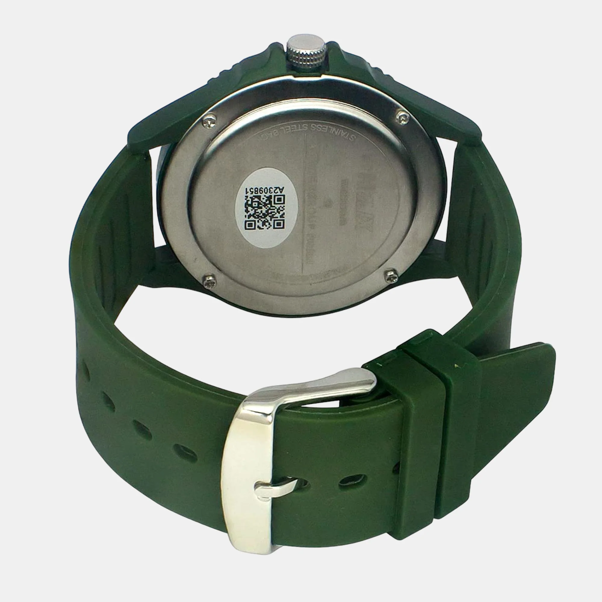 Men Quartz Green Dial Analog Silicone Watch TW033HG18 - Image 3