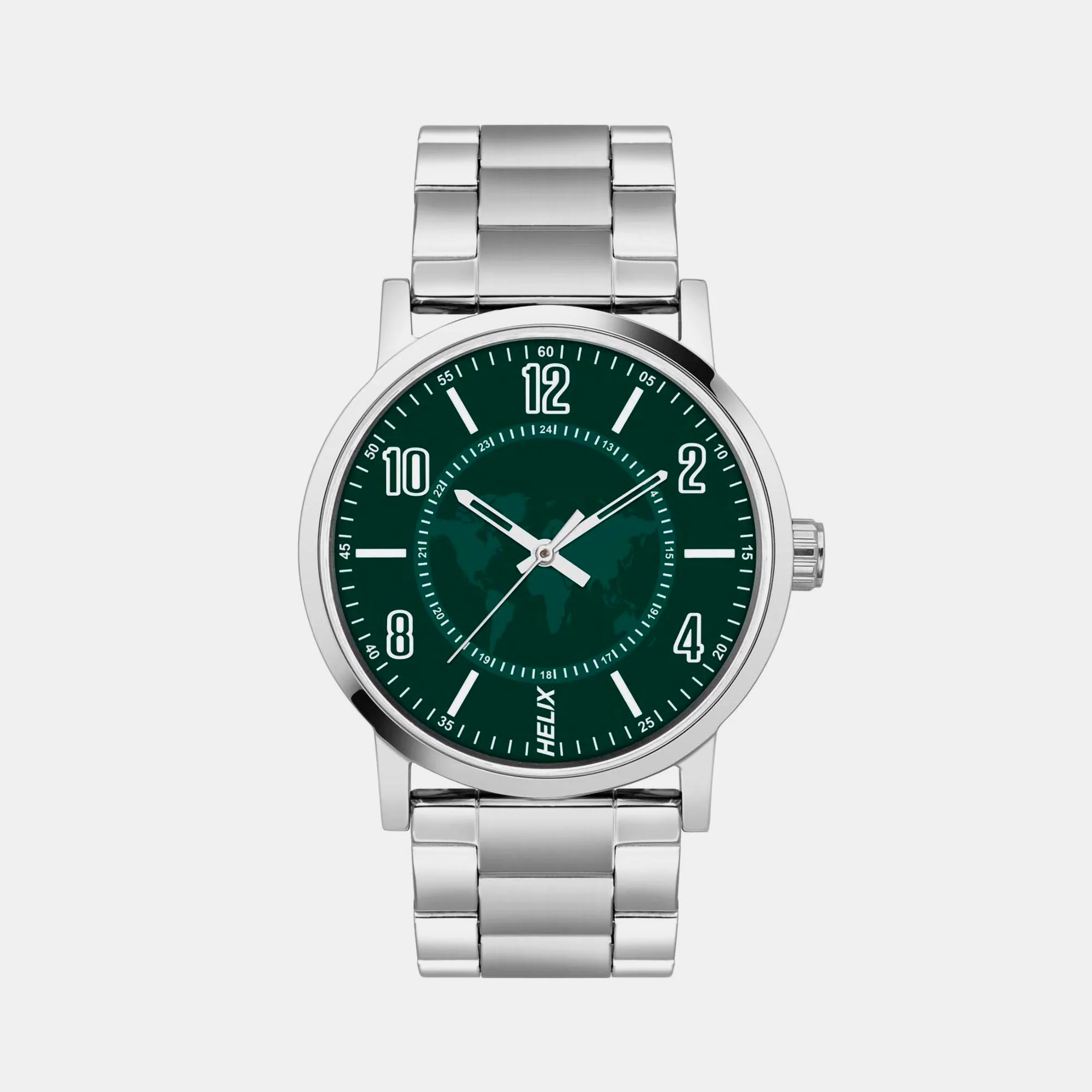 Men Quartz Green Dial Analog Stainless Steel Watch TW035HG11