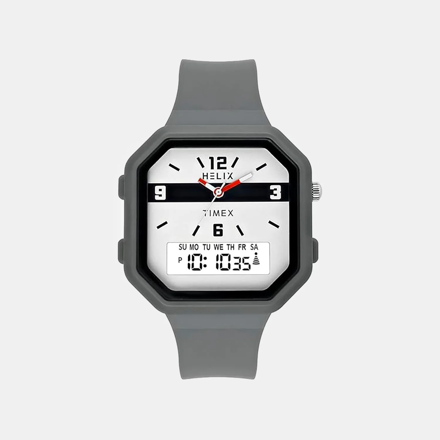 Men Quartz Grey Dial Analog-Digital Silicone Watch TWESK6602T