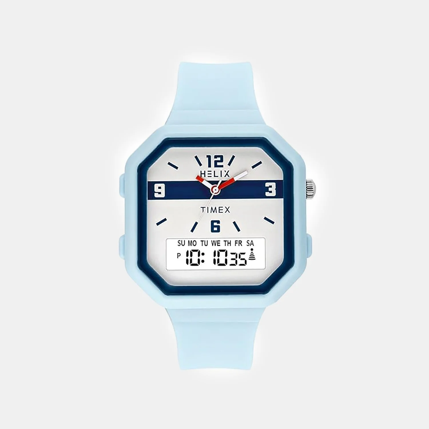 Men Quartz Grey Dial Analog-Digital Silicone Watch TWESK6603T