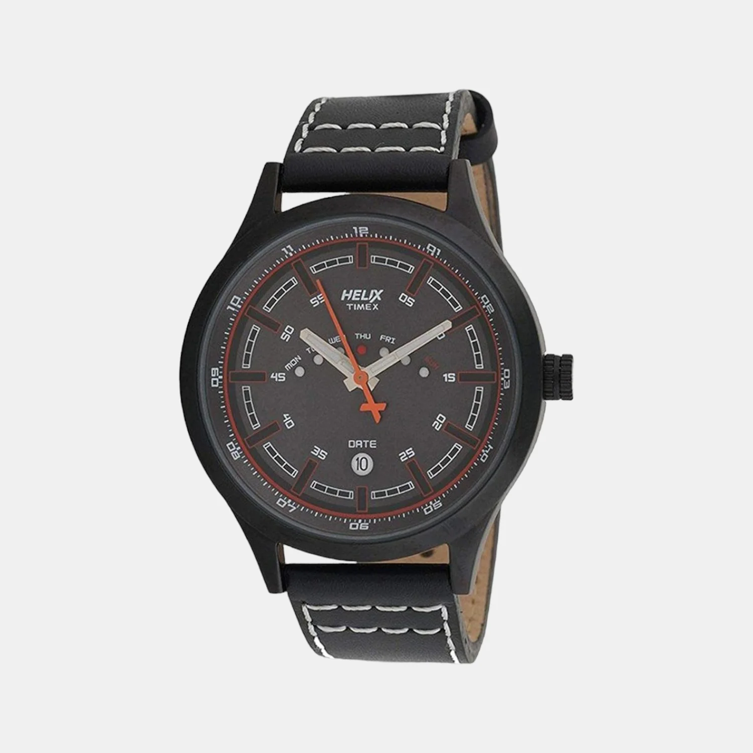 Men Quartz Grey Dial Analog Leather Watch TW003HG14