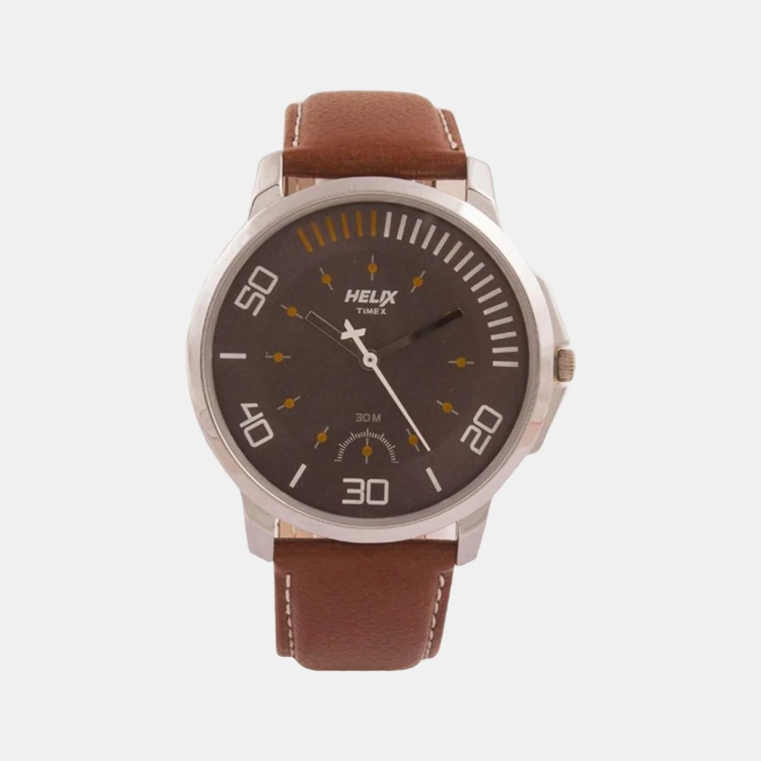 Men Quartz Grey Dial Analog Leather Watch TW027HG07 - Image 2